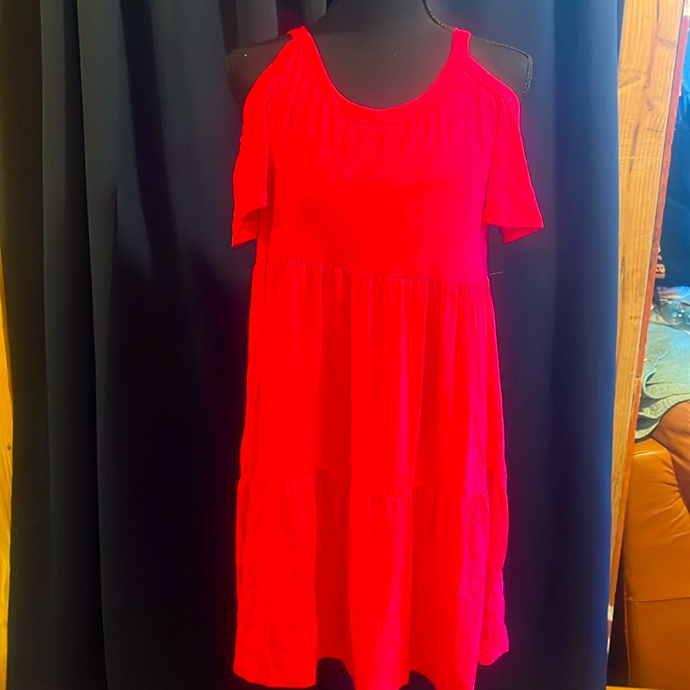 Sweet lovely by Jen Cold shoulder pink dress